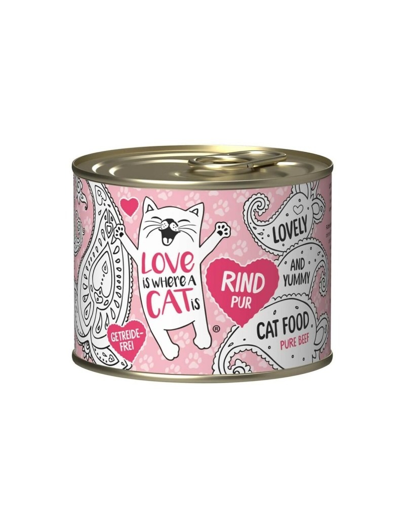 Katzenfutter LOVE IS WHERE A CAT IS 2191240 Rind und Kalbfleisch 200 g