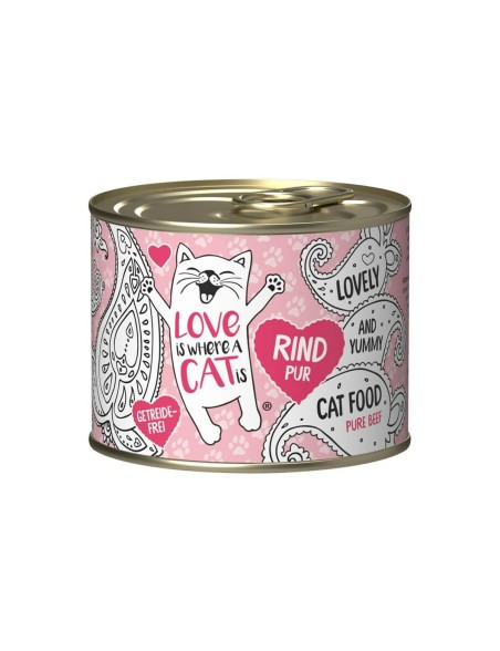 Katzenfutter LOVE IS WHERE A CAT IS 2191240 Rind und Kalbfleisch 200 g
