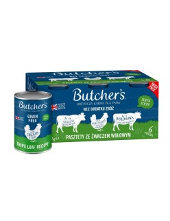 Comida húmeda Butcher's Original Mega pack mix tripe loaf recipe Carne de vacuno 6 x 400 g