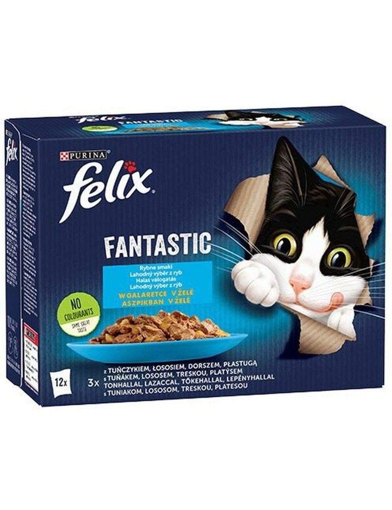 Aliments pour chat Purina Fantastic Saumon Thon Morue 12 x 85 g