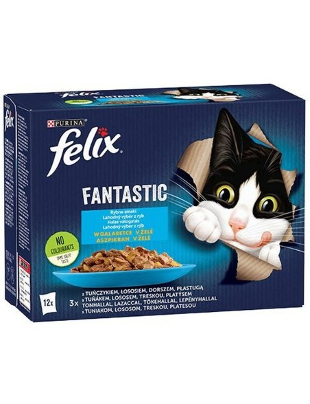Aliments pour chat Purina Fantastic Saumon Thon Morue 12 x 85 g