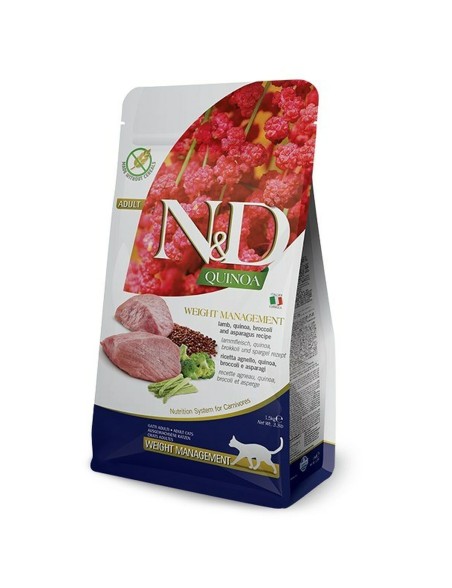 Comida para gato Farmina N&D CAT QUINOA WEIGHT MANAGEMENT Adulto Cordero Brócoli 5 kg