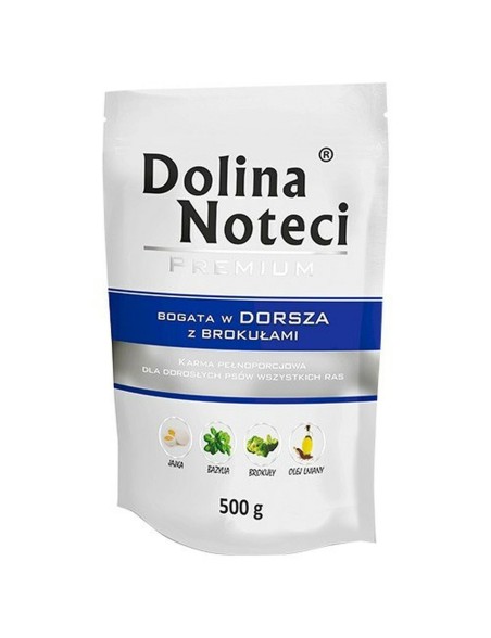 Nassfutter Dolina Noteci Premium Rindfleisch Kabeljau Schwein Brokkoli 500 g