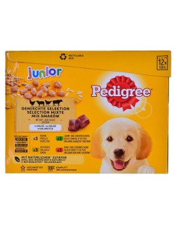 Nassfutter Pedigree unior Selection Huhn Rindfleisch Lamm Vögel 100 g 12 x 100 g