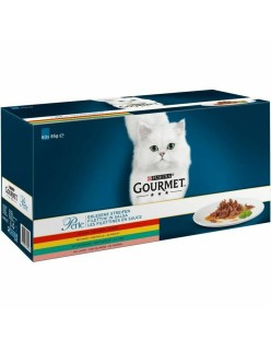 Katzenfutter Gourmet Perle Mix Huhn Lachsfarben Fisch Rindfleisch Hase 60 x 85 g