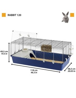 Jaula Ferplast Rabbit 120 Metal Plástico 11,8 x 58,5 x 49,5 cm