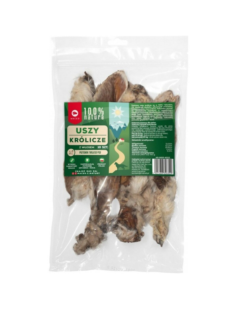 Snack para Perros Maced 10 Unidades Orejas Conejo