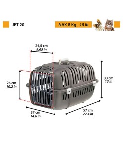Assento Ferplast Jet20 Cinzento Plástico
