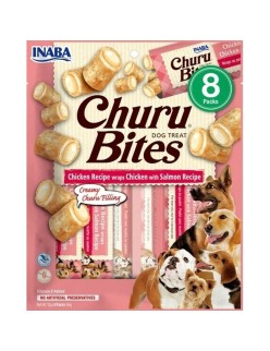 Snack pour chiens Inaba Churu Bites Chicken with salmon recipe Poulet Saumon Poisson 8 x 12 g