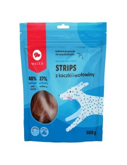 Snack para Perros Maced Duck and beef strips Ternera Pato 500 g