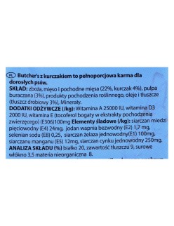 Hundefutter Butcher's chicken Erwachsener Huhn 3 Kg