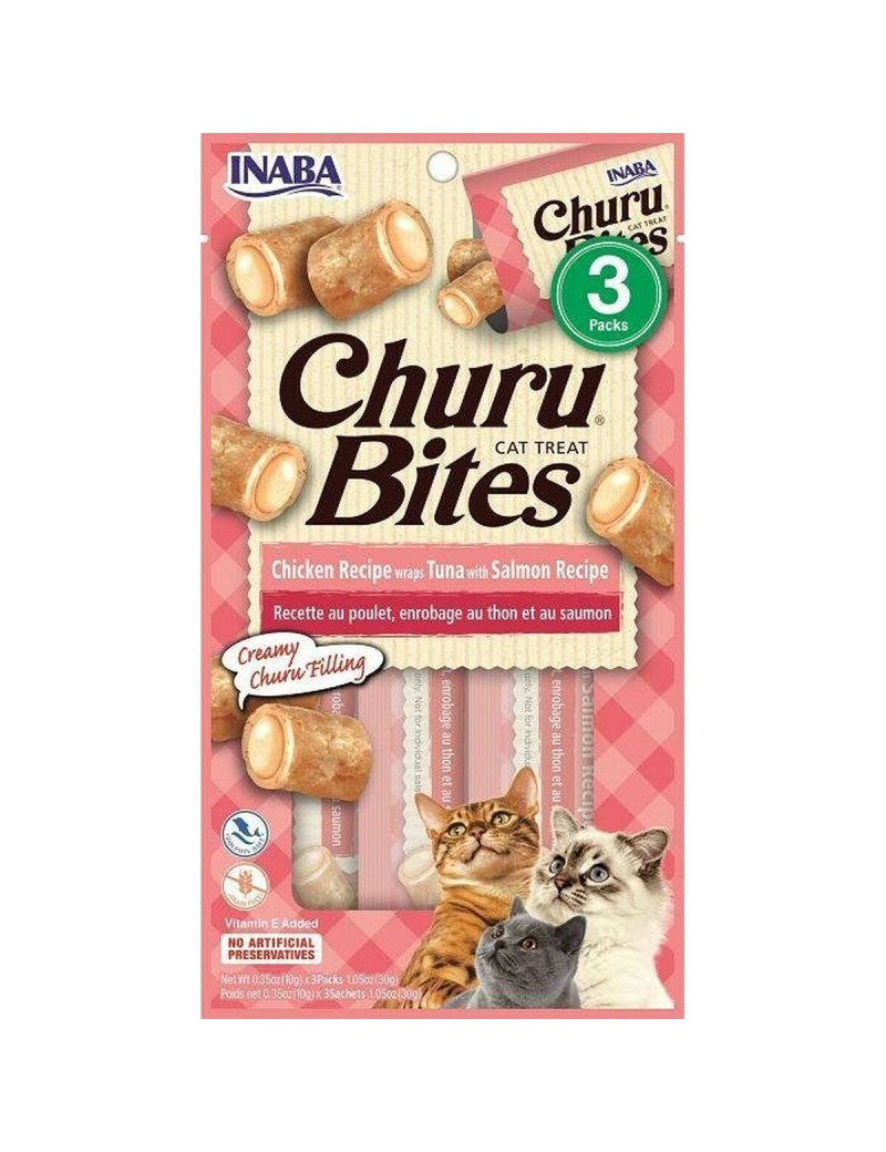 Collation pour Chat Inaba Churu Bites Poulet Saumon Thon Poisson