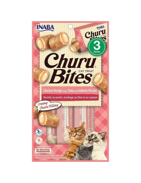 Collation pour Chat Inaba Churu Bites Poulet Saumon Thon Poisson