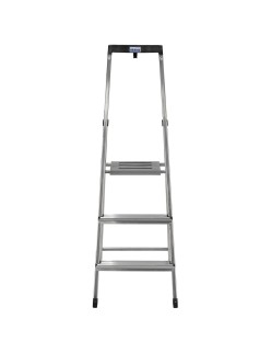 Scala Pieghevole a 3 Scalini Krause 126313 Argentato Alluminio