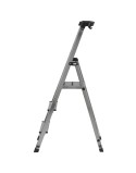 Scala Pieghevole a 3 Scalini Krause 126313 Argentato Alluminio