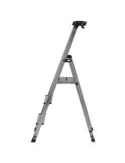 Scala Pieghevole a 3 Scalini Krause 126313 Argentato Alluminio