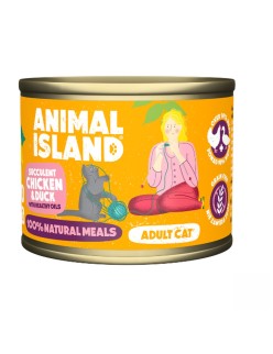 Katzenfutter ANIMAL ISLAND Adult cat Huhn Ente 200 g