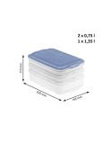 Lebensmittelbehälter Rotho Rondo Horizon blue Blau Durchsichtig 750 ml 1,35 L