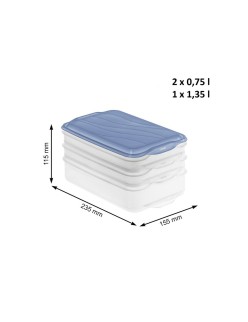 Lebensmittelbehälter Rotho Rondo Horizon blue Blau Durchsichtig 750 ml 1,35 L