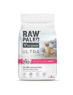 Futter VETEXPERT RAW PALEO Ultra Pork Medium & Large Puppy Schwein 2 Kg