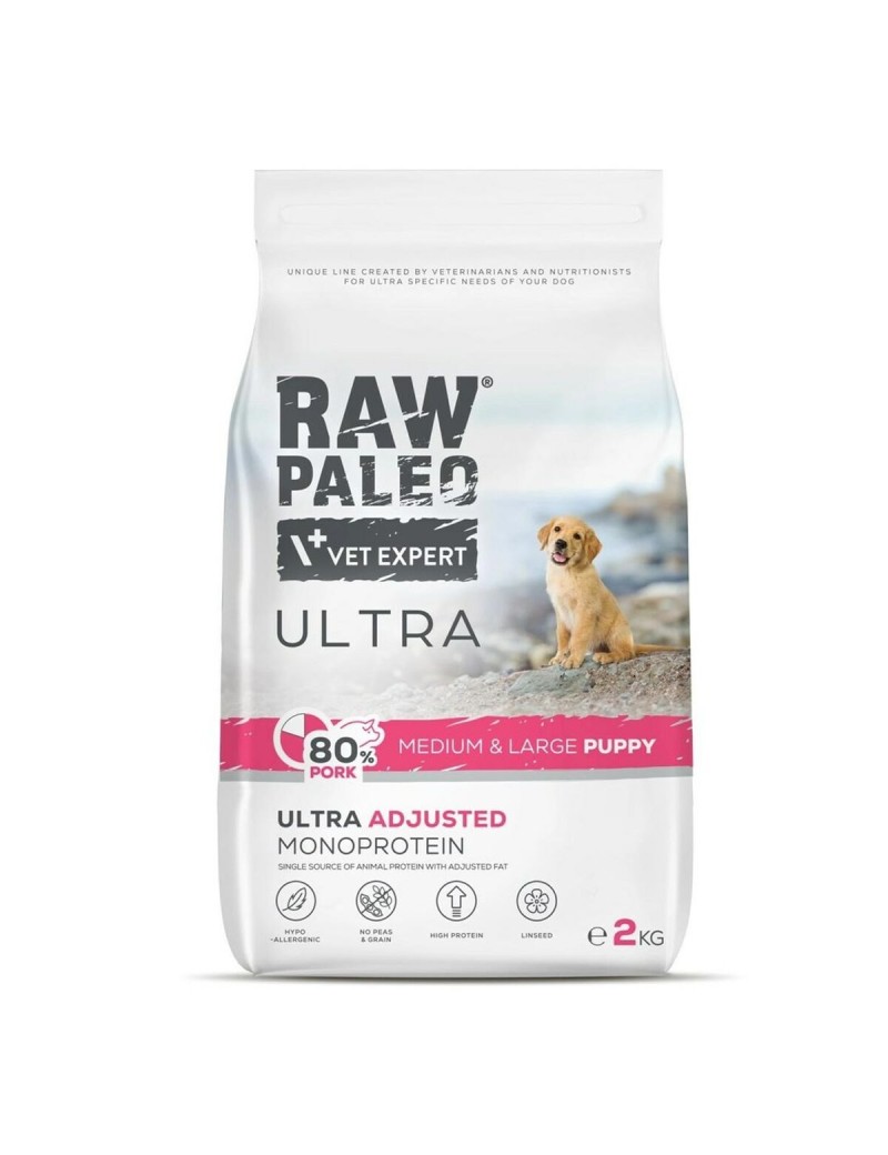 Futter VETEXPERT RAW PALEO Ultra Pork Medium & Large Puppy Schwein 2 Kg