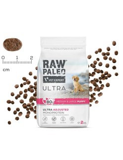 Futter VETEXPERT RAW PALEO Ultra Pork Medium & Large Puppy Schwein 2 Kg