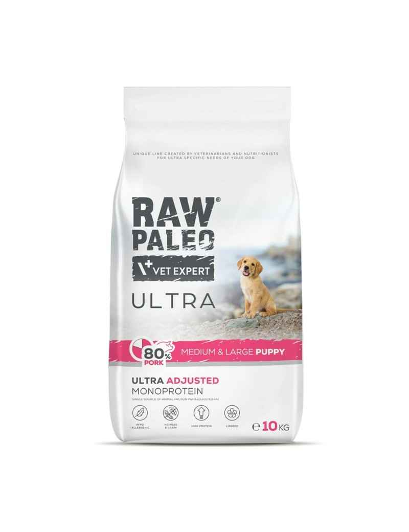 Nourriture VETEXPERT RAW PALEO Ultra Pork Medium & Large Puppy Cochon 10 kg