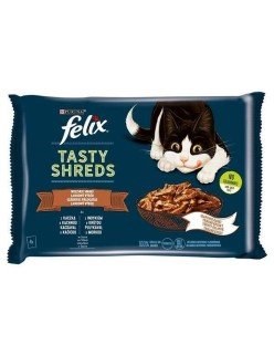 Aliments pour chat Purina Tasty Shreds Dinde Canard 4 x 80 g