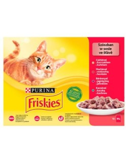 Aliments pour chat Purina Friskies Mix Poulet Veau Agneau Canard 12 x 85 g