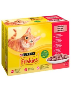 Aliments pour chat Purina Friskies Mix Poulet Veau Agneau Canard 12 x 85 g