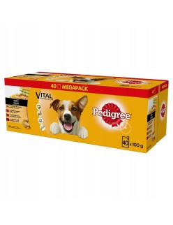 Nassfutter Pedigree Vital Protection Huhn Truthahn Rindfleisch Rind und Kalbfleisch Pflanzlich Mohrrübe 40 x 100 g