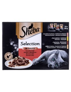 Katzenfutter Sheba Selection in Sauce Huhn Truthahn Rindfleisch Lamm 85 g
