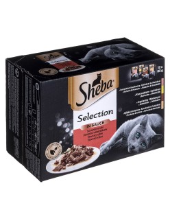 Katzenfutter Sheba Selection in Sauce Huhn Truthahn Rindfleisch Lamm 85 g