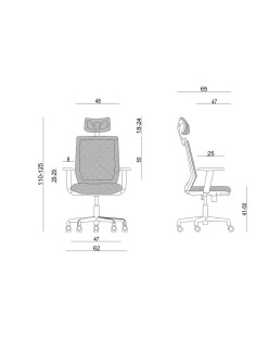 Office Chair Unique ESTA FS02-1H Black