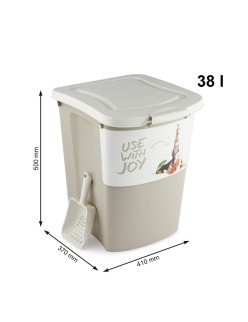 Cubo contenedor Rotho Beige Plástico