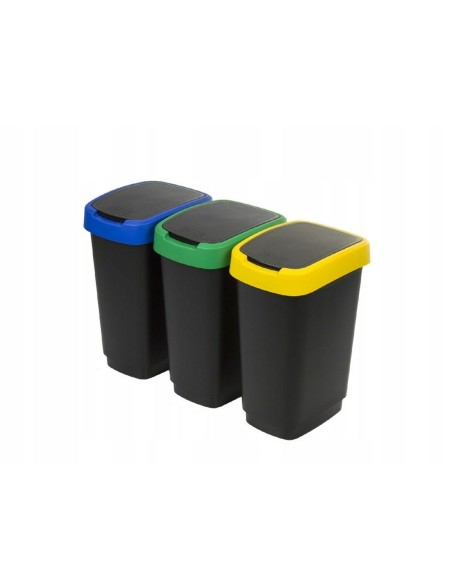 Waste bin Rotho Twist Blue Black Red Green 25 L Plastic