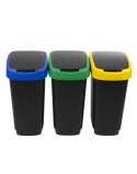 Waste bin Rotho Twist Blue Black Red Green 25 L Plastic