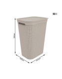 Laundry Basket Rotho Brisen Black 50 L Plastic