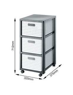 Étagère Rotho Country Blanc Anthracite Plastique