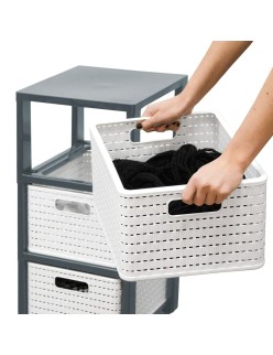 Étagère Rotho Country Blanc Anthracite Plastique