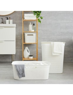 Cesto per i Panni Rotho Brisen Bianco 50 L Plastica