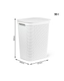 Cesto per i Panni Rotho Brisen Bianco 50 L Plastica