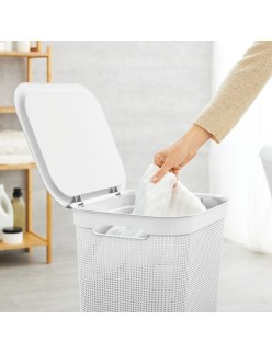 Cesto per i Panni Rotho Brisen Bianco 50 L Plastica