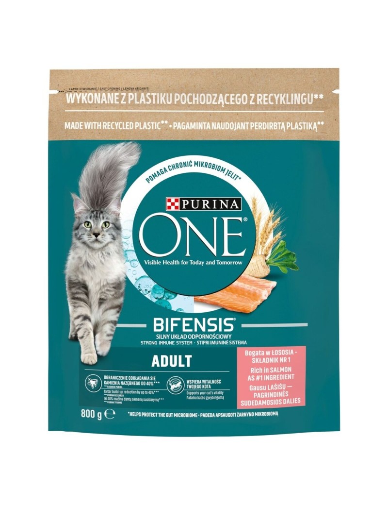Katzenfutter Purina One Bifensis Adult Erwachsener Lachsfarben 800 g