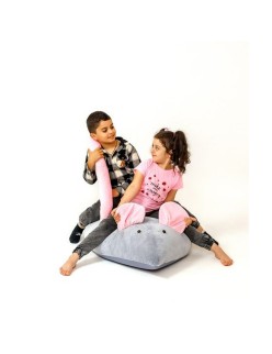 Puff GO GIFT Gris Rosa Oxford Ratón
