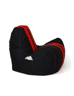 Puff GO GIFT Negro Rojo Oxford tejido antidesgarros Cuero ecológico 140 x 100 x 100 cm 140 x 100 cm
