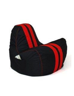 Puff GO GIFT Negro Rojo Oxford tejido antidesgarros Cuero ecológico 140 x 100 x 100 cm 140 x 100 cm
