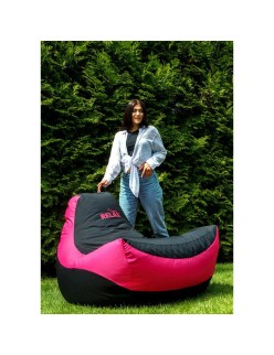 Puff GO GIFT Negro Rosa Oxford tejido antidesgarros 140 x 100 x 100 cm 140 x 100 cm