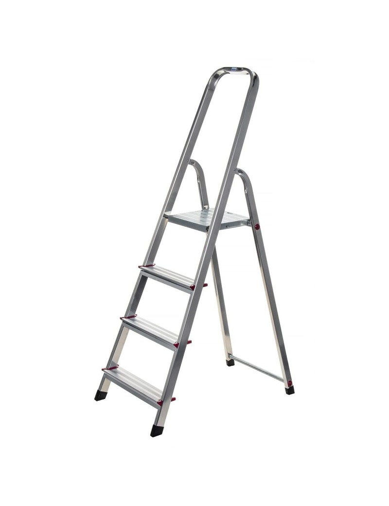 Scala Pieghevole a 4 Scalini Krause 000705 Argentato Alluminio