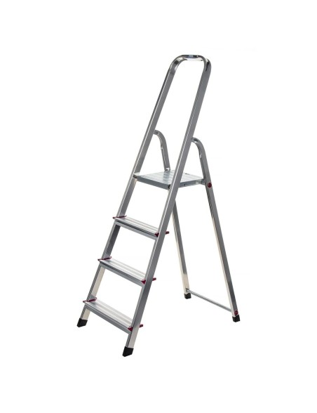 Scala Pieghevole a 4 Scalini Krause 000705 Argentato Alluminio
